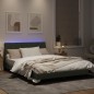 vidaXL Estructura cama con luces LED terciopelo gris claro 140x190 cm vidaXL Estructura cama con luces LED terciopelo gris claro 140x190 cm
