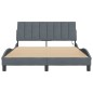 vidaXL Estructura de cama luces LED terciopelo gris oscuro 140x200 cm vidaXL Estructura de cama luces LED terciopelo gris oscuro 140x200 cm