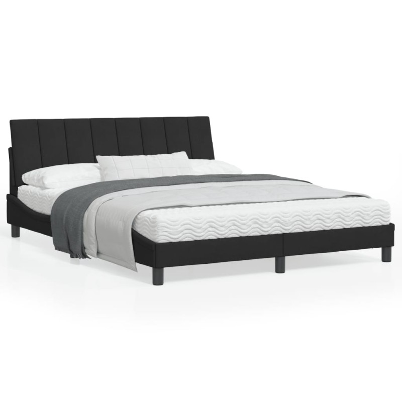 vidaXL Estructura de cama con luces LED terciopelo negro 160x200 cm vidaXL Estructura de cama con luces LED terciopelo negro 160x200 cm