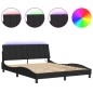 vidaXL Estructura de cama con luces LED terciopelo negro 160x200 cm vidaXL Estructura de cama con luces LED terciopelo negro 160x200 cm