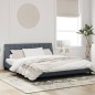 vidaXL Estructura cama con luces LED terciopelo gris oscuro 180x200 cm vidaXL Estructura cama con luces LED terciopelo gris oscuro 180x200 cm