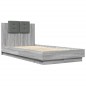 vidaXL Estructura de cama cabecero luces LED gris Sonoma 90x190 cm vidaXL Estructura de cama cabecero luces LED gris Sonoma 90x190 cm