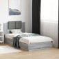 vidaXL Estructura de cama cabecero luces LED gris Sonoma 90x190 cm vidaXL Estructura de cama cabecero luces LED gris Sonoma 90x190 cm