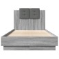 vidaXL Estructura de cama cabecero luces LED gris Sonoma 90x190 cm vidaXL Estructura de cama cabecero luces LED gris Sonoma 90x190 cm