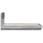 vidaXL Estructura de cama cabecero luces LED gris Sonoma 90x190 cm vidaXL Estructura de cama cabecero luces LED gris Sonoma 90x190 cm