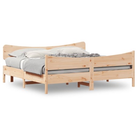 vidaXL Estructura de cama con cabecero madera maciza de pino 200x200cm