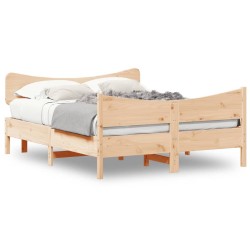 vidaXL Estructura de cama con cabecero madera maciza pino 140x200 cm