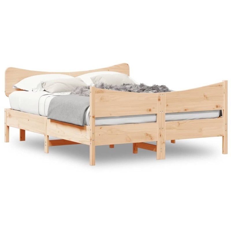 vidaXL Estructura de cama con cabecero madera maciza pino 140x200 cm