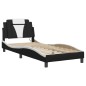 vidaXL Estructura cama con LED cuero sintético negro y blanco 90x190cm