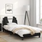 vidaXL Estructura cama con LED cuero sintético negro y blanco 90x190cm