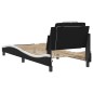 vidaXL Estructura cama con LED cuero sintético negro y blanco 90x190cm