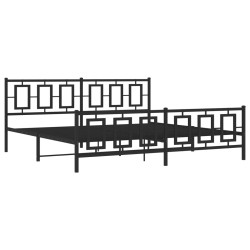 vidaXL Estructura de cama cabecero y estribo metal negro 193x203 cm