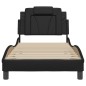 vidaXL Estructura de cama con cabecero cuero sintético negro 90x200 cm vidaXL Estructura de cama con cabecero cuero sintético negro 90x200 cm