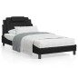 vidaXL Estructura de cama con cabecero cuero sintético negro 100x200cm vidaXL Estructura de cama con cabecero cuero sintético negro 100x200cm
