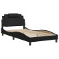 vidaXL Estructura de cama con cabecero cuero sintético negro 100x200cm vidaXL Estructura de cama con cabecero cuero sintético negro 100x200cm
