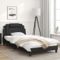 vidaXL Estructura de cama con cabecero cuero sintético negro 100x200cm vidaXL Estructura de cama con cabecero cuero sintético negro 100x200cm