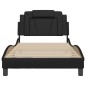 vidaXL Estructura de cama con cabecero cuero sintético negro 100x200cm vidaXL Estructura de cama con cabecero cuero sintético negro 100x200cm