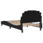 vidaXL Estructura de cama con cabecero cuero sintético negro 100x200cm vidaXL Estructura de cama con cabecero cuero sintético negro 100x200cm