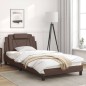 vidaXL Estructura de cama cabecero cuero sintético marrón 100x200 cm vidaXL Estructura de cama cabecero cuero sintético marrón 100x200 cm