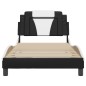 vidaXL Estructura de cama con cabecero cuero sintético negro y blanco vidaXL Estructura de cama con cabecero cuero sintético negro y blanco