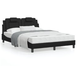 vidaXL Estructura de cama con cabecero cuero sintético negro 120x200cm