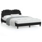 vidaXL Estructura de cama con cabecero cuero sintético negro 120x200cm vidaXL Estructura de cama con cabecero cuero sintético negro 120x200cm
