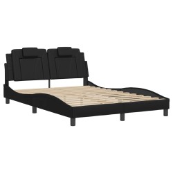 vidaXL Estructura de cama con cabecero cuero sintético negro 120x200cm