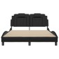 vidaXL Estructura de cama con cabecero cuero sintético negro 120x200cm vidaXL Estructura de cama con cabecero cuero sintético negro 120x200cm