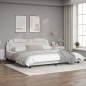 vidaXL Estructura de cama cabecero cuero sintético blanco 200x200 cm vidaXL Estructura de cama cabecero cuero sintético blanco 200x200 cm