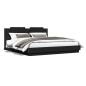 vidaXL Estructura cama con cabecero madera ingeniería negro 200x200 cm