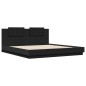 vidaXL Estructura cama con cabecero madera ingeniería negro 200x200 cm