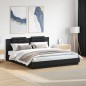 vidaXL Estructura cama con cabecero madera ingeniería negro 200x200 cm