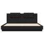 vidaXL Estructura cama con cabecero madera ingeniería negro 200x200 cm