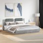 vidaXL Cama con cabecero madera de ingeniería gris hormigón 160x200 cm vidaXL Cama con cabecero madera de ingeniería gris hormigón 160x200 cm