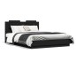 vidaXL Estructura cama con cabecero madera ingeniería negro 140x200 cm vidaXL Estructura cama con cabecero madera ingeniería negro 140x200 cm