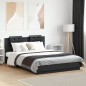 vidaXL Estructura cama con cabecero madera ingeniería negro 140x200 cm vidaXL Estructura cama con cabecero madera ingeniería negro 140x200 cm