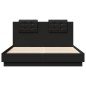 vidaXL Estructura cama con cabecero madera ingeniería negro 140x200 cm vidaXL Estructura cama con cabecero madera ingeniería negro 140x200 cm