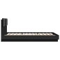 vidaXL Estructura cama con cabecero madera ingeniería negro 140x200 cm vidaXL Estructura cama con cabecero madera ingeniería negro 140x200 cm