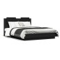 vidaXL Estructura cama con cabecero madera ingeniería negro 135x190 cm vidaXL Estructura cama con cabecero madera ingeniería negro 135x190 cm