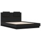 vidaXL Estructura cama con cabecero madera ingeniería negro 135x190 cm vidaXL Estructura cama con cabecero madera ingeniería negro 135x190 cm