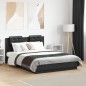 vidaXL Estructura cama con cabecero madera ingeniería negro 135x190 cm vidaXL Estructura cama con cabecero madera ingeniería negro 135x190 cm