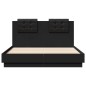 vidaXL Estructura cama con cabecero madera ingeniería negro 135x190 cm vidaXL Estructura cama con cabecero madera ingeniería negro 135x190 cm