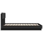 vidaXL Estructura cama con cabecero madera ingeniería negro 135x190 cm vidaXL Estructura cama con cabecero madera ingeniería negro 135x190 cm