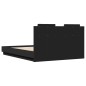 vidaXL Estructura cama con cabecero madera ingeniería negro 135x190 cm vidaXL Estructura cama con cabecero madera ingeniería negro 135x190 cm