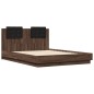 vidaXL Cama con cabecero madera de ingeniería marrón roble 135x190 cm vidaXL Cama con cabecero madera de ingeniería marrón roble 135x190 cm