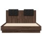 vidaXL Cama con cabecero madera de ingeniería marrón roble 135x190 cm vidaXL Cama con cabecero madera de ingeniería marrón roble 135x190 cm