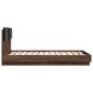 vidaXL Cama con cabecero madera de ingeniería marrón roble 135x190 cm vidaXL Cama con cabecero madera de ingeniería marrón roble 135x190 cm
