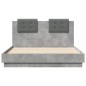 vidaXL Cama con cabecero madera de ingeniería gris hormigón 135x190 cm vidaXL Cama con cabecero madera de ingeniería gris hormigón 135x190 cm