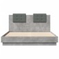 vidaXL Cama con cabecero madera de ingeniería gris hormigón 140x200 cm vidaXL Cama con cabecero madera de ingeniería gris hormigón 140x200 cm
