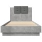 vidaXL Cama con cabecero madera de ingeniería gris hormigón 100x200 cm vidaXL Cama con cabecero madera de ingeniería gris hormigón 100x200 cm